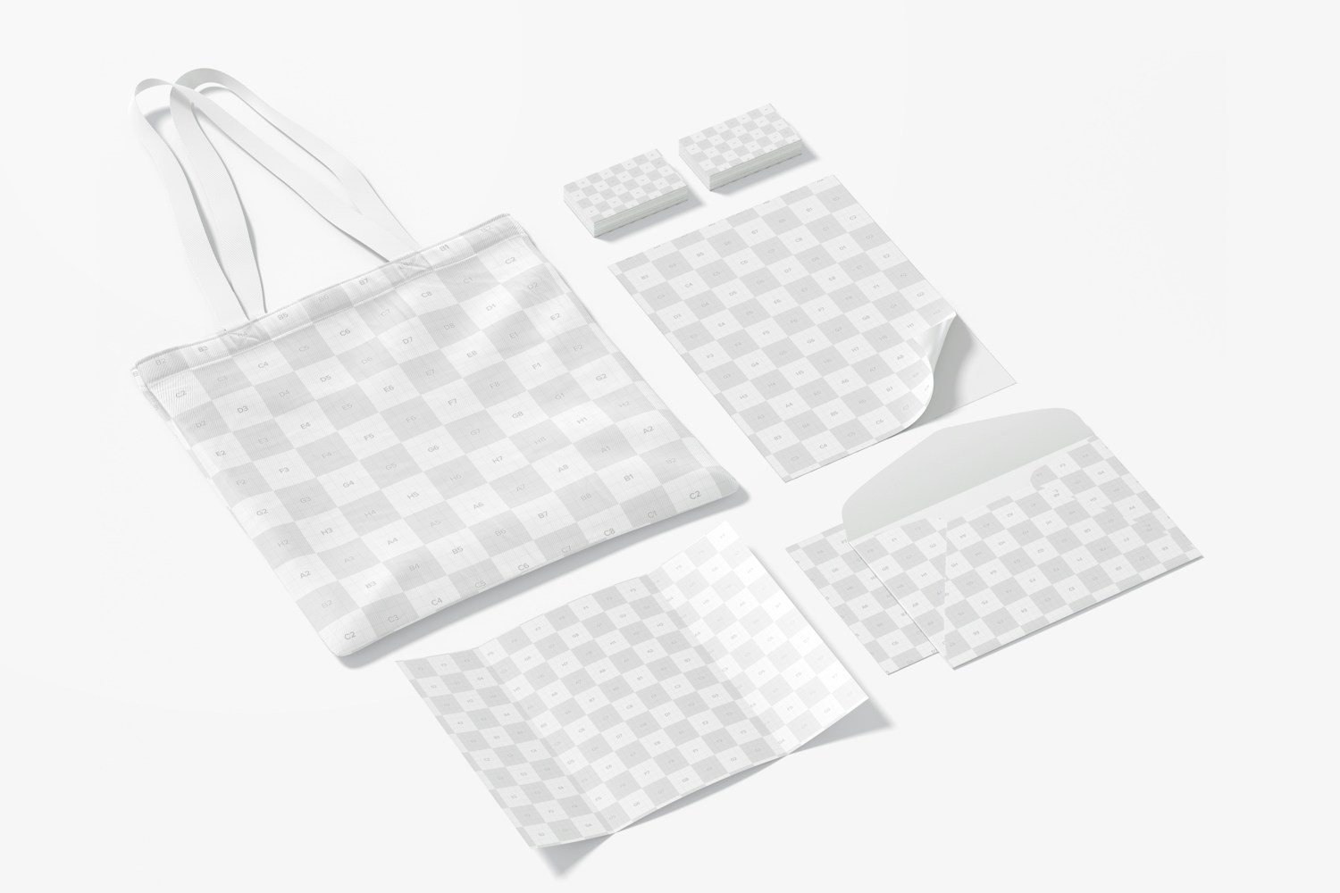 Stationery with Tote Bag Mockup 02