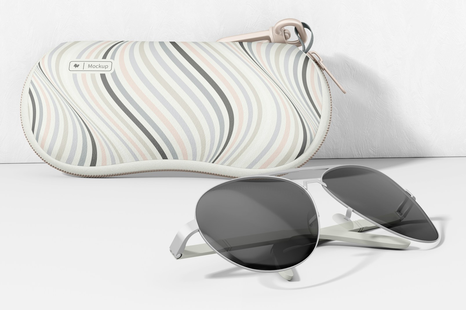 Travel Sunglasses Case Mockup, Front View