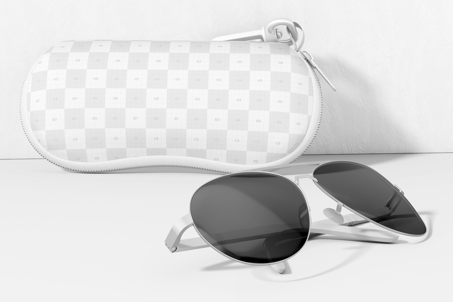 Travel Sunglasses Case Mockup, Front View