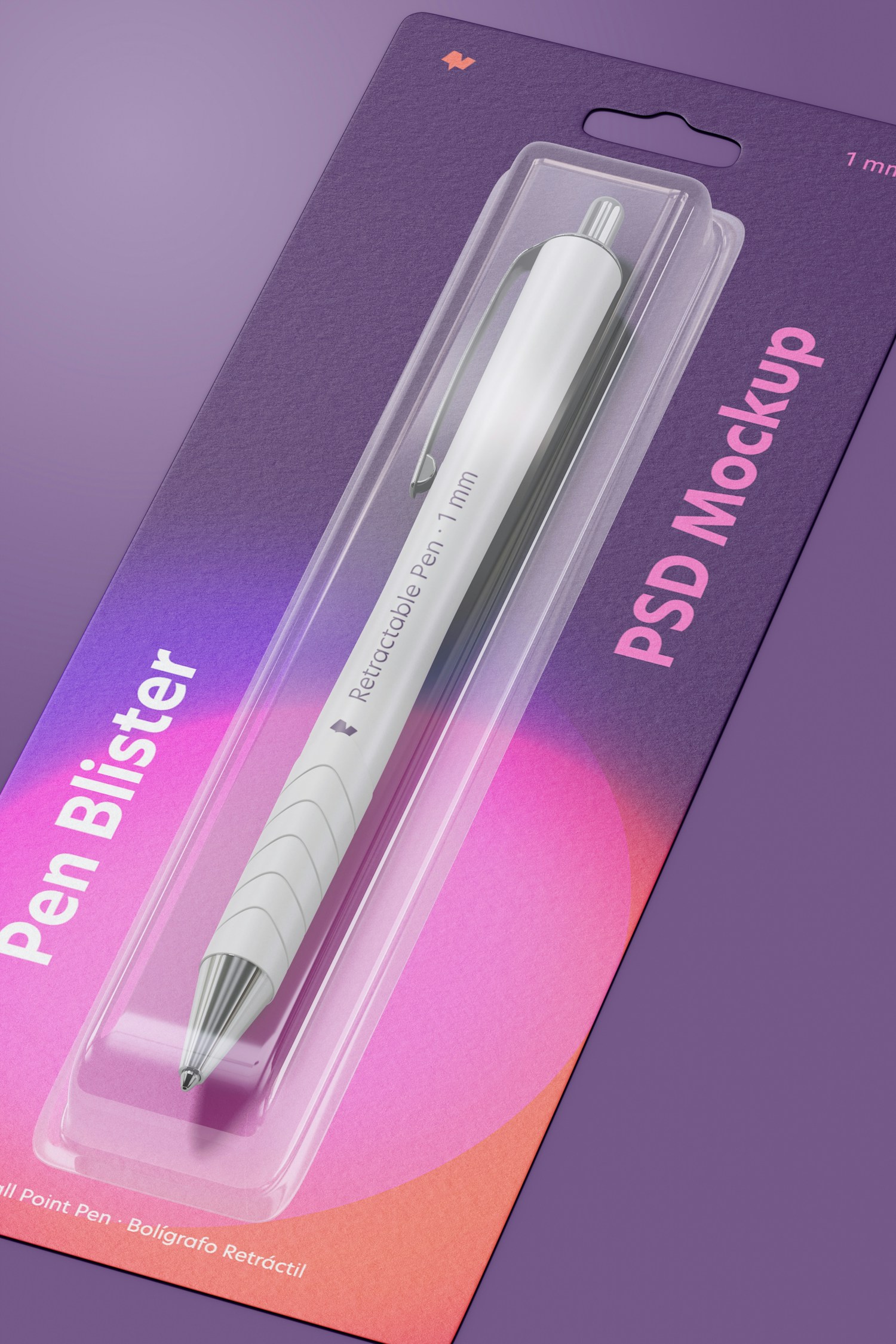 Pen Blister Mockup, Close Up