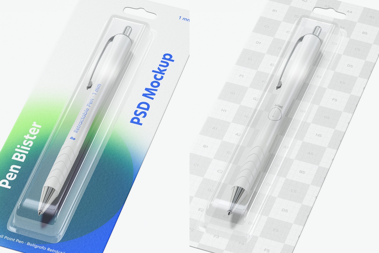 Pen Blister Mockup, Close Up