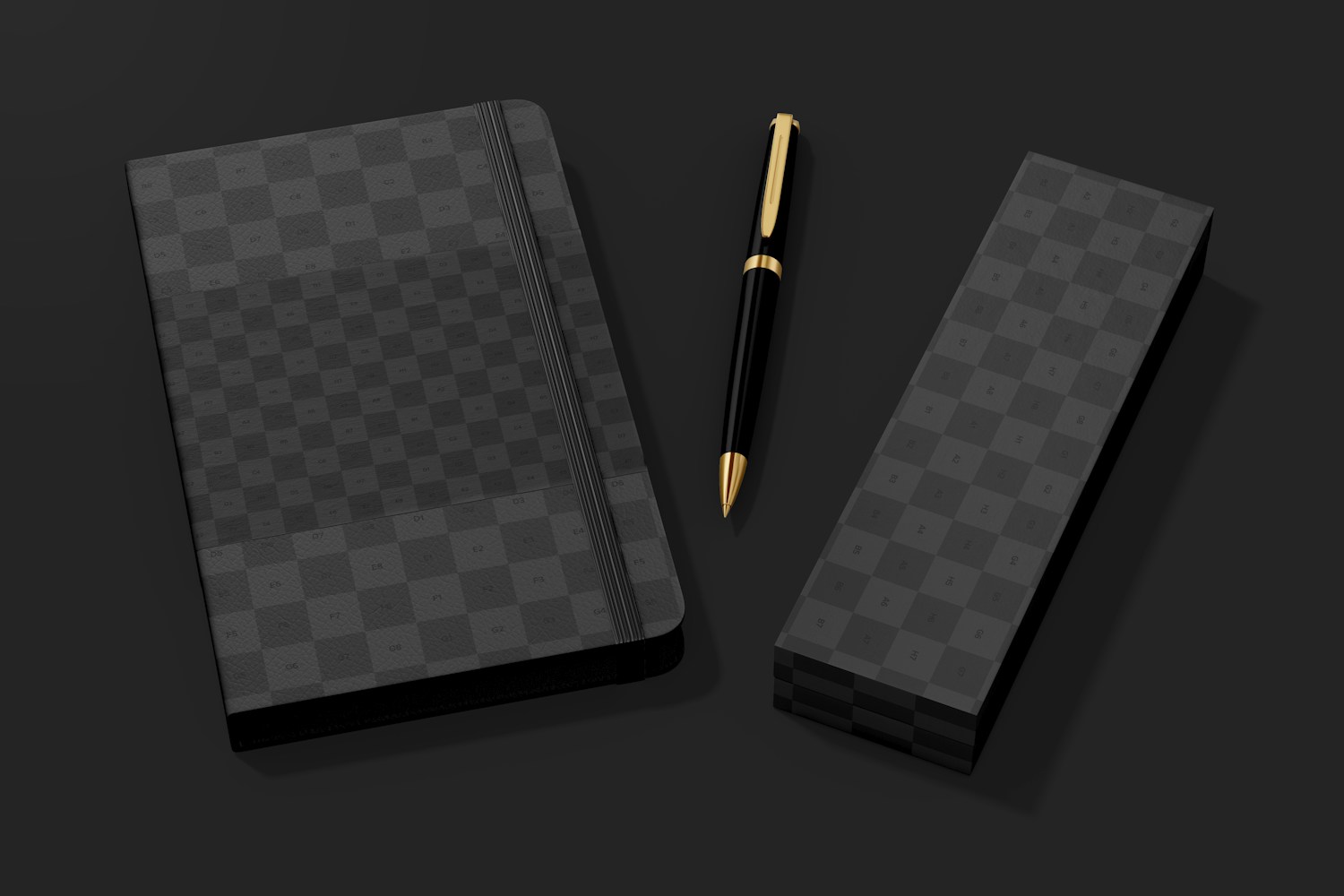 Leather Notebook Mockup, with Pen