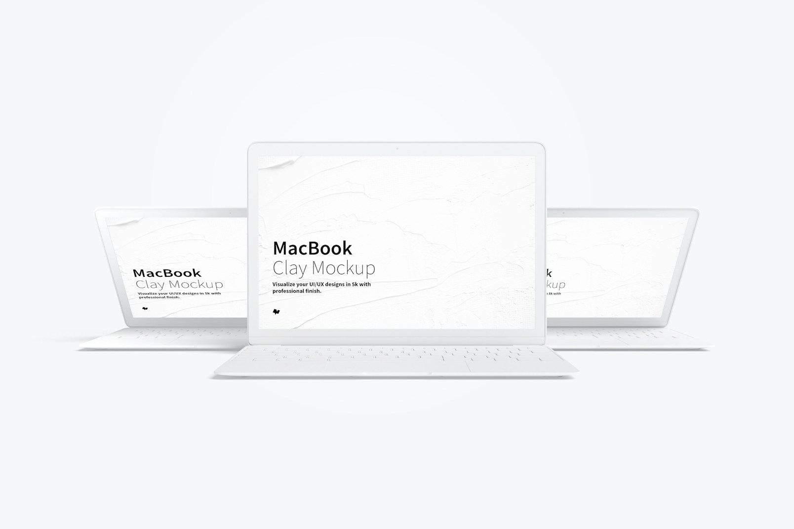 Clay MacBook Mockup, Front View 03