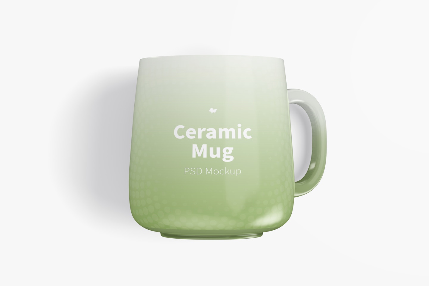 12.2 oz Ceramic Mug Mockup, Top View