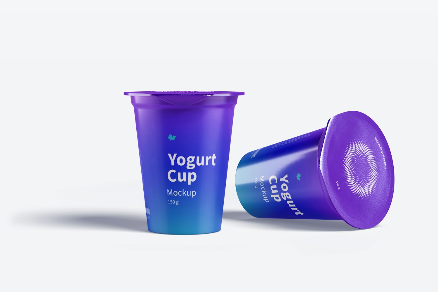 150 g Yogurt Cups Mockup
