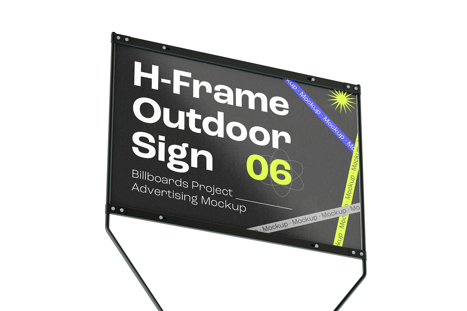 H-Frame Outdoor Sign Mockup, Close Up