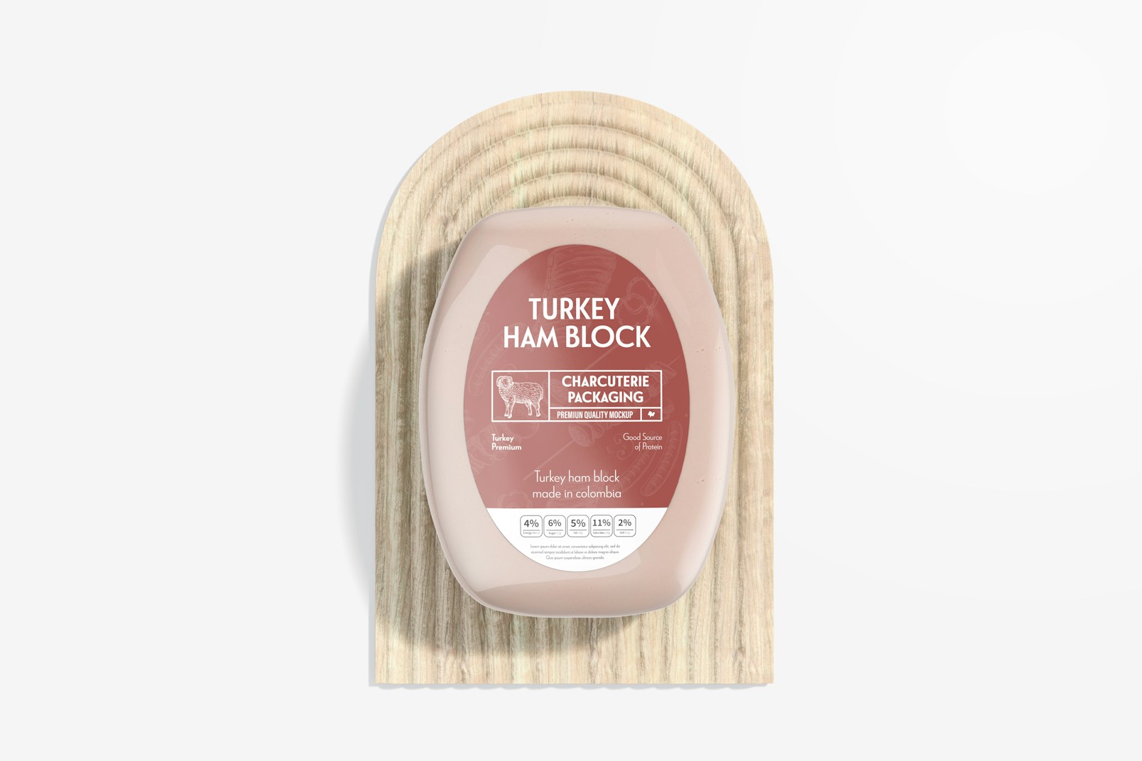 Turkey Ham Block Mockup, Top View