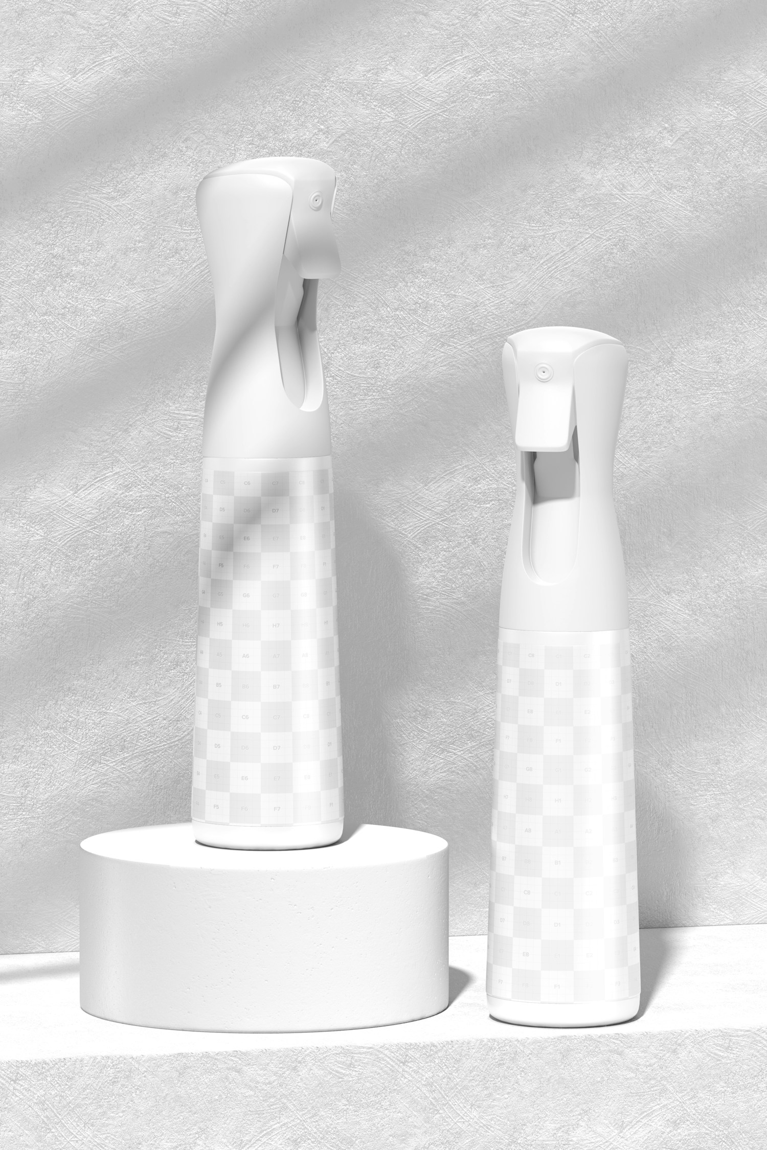 Spray Tin Bottles Mockup, Front View Spray Tin Bottles Mockup, Front View
