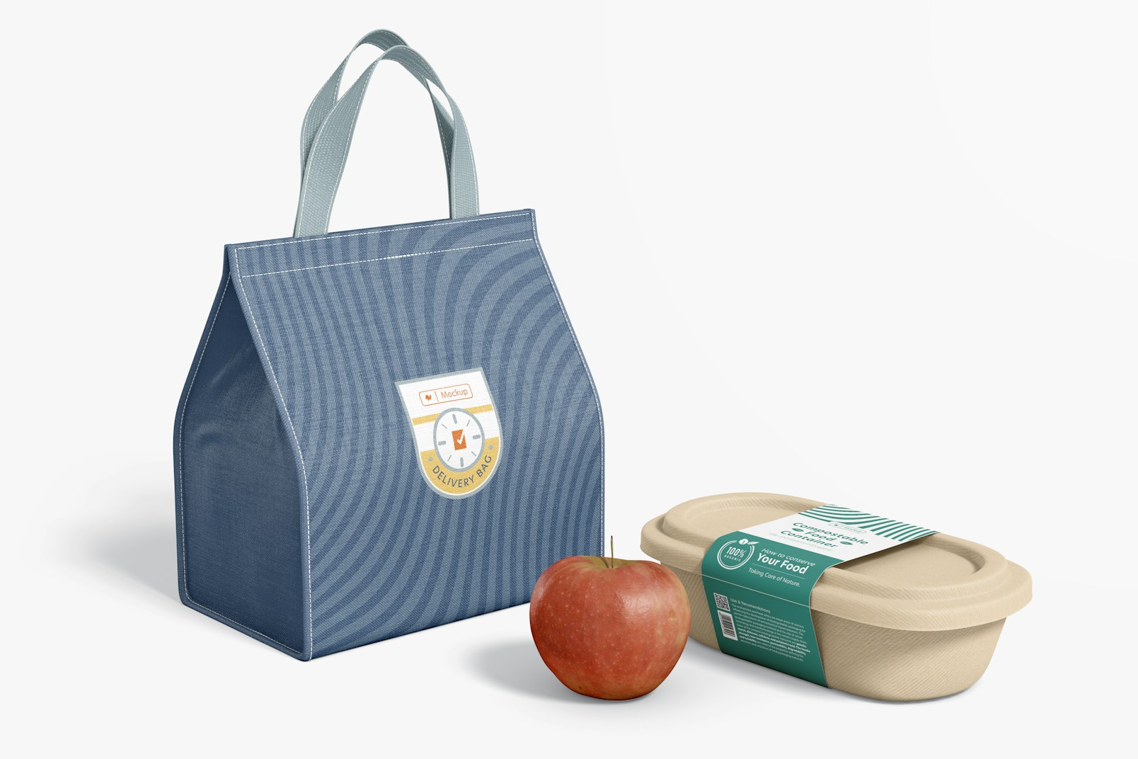 Small Delivery Bag Mockup, Perspective View