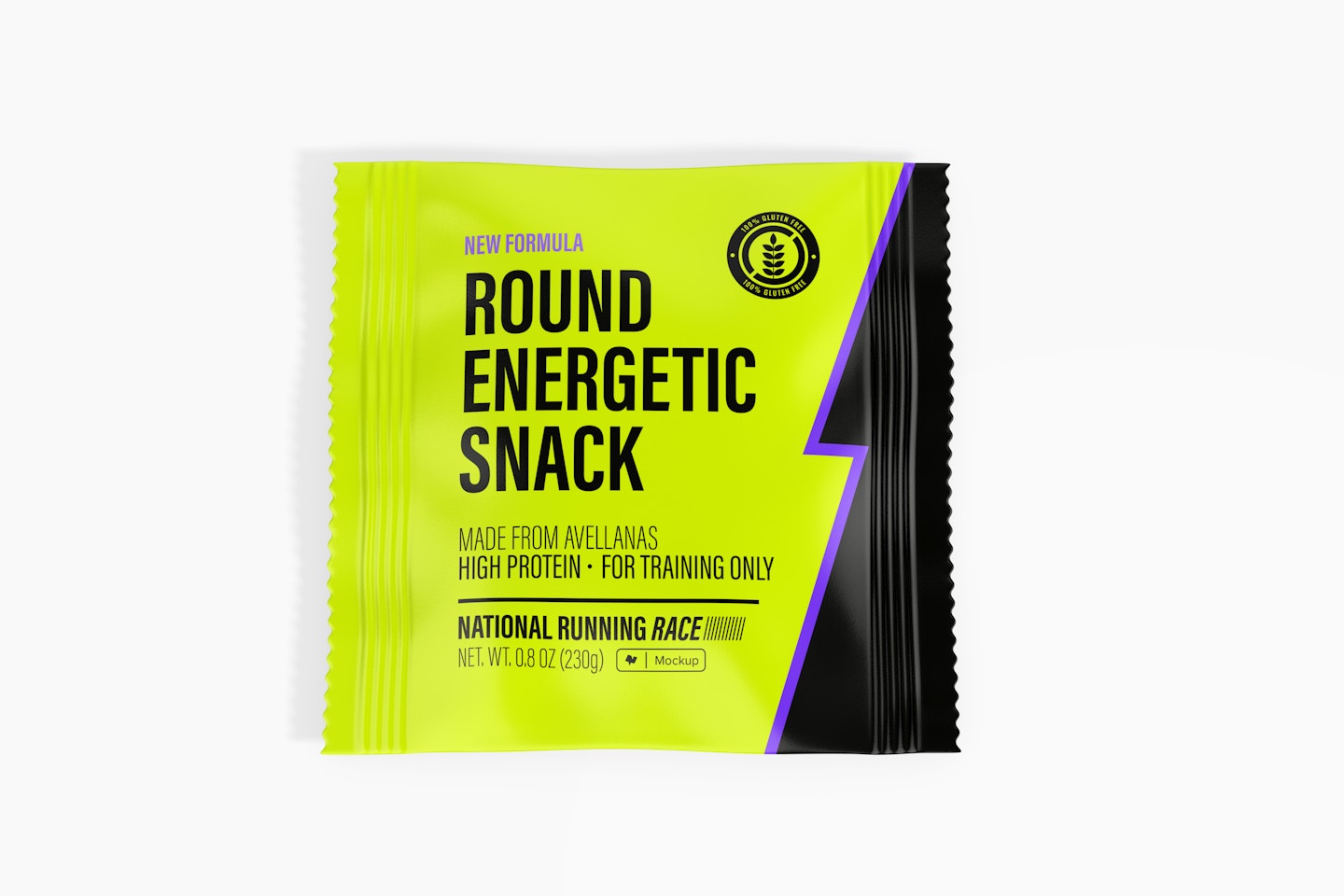 Round Energetic Snack Packaging Mockup, Top View