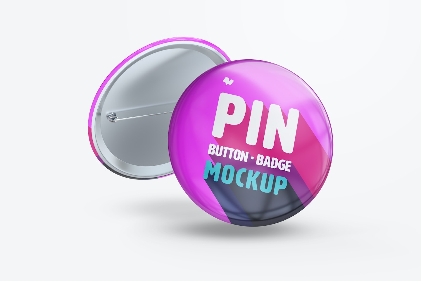 Pin Button Badges Mockup, Falling
