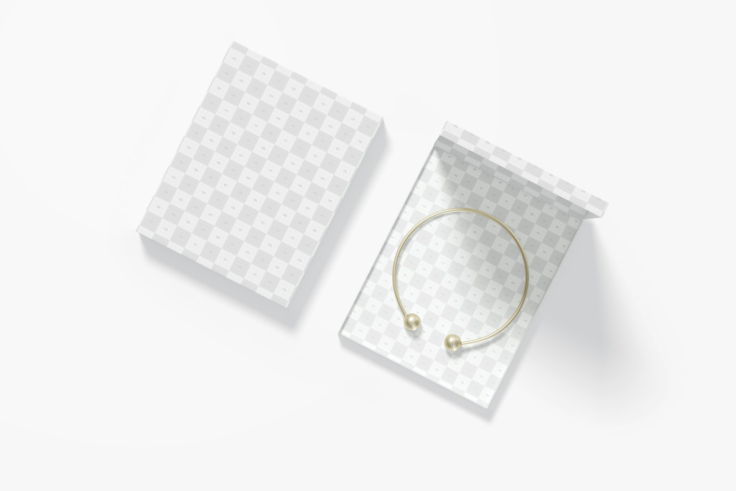 Square Jewelry Boxes Mockup, Top View Square Jewelry Boxes Mockup, Top View