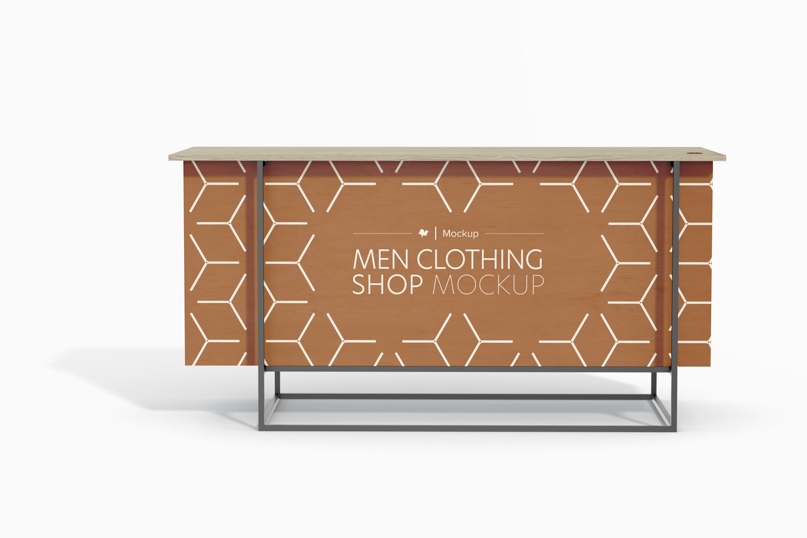 Clothes Shop Counter Mockup, Front View