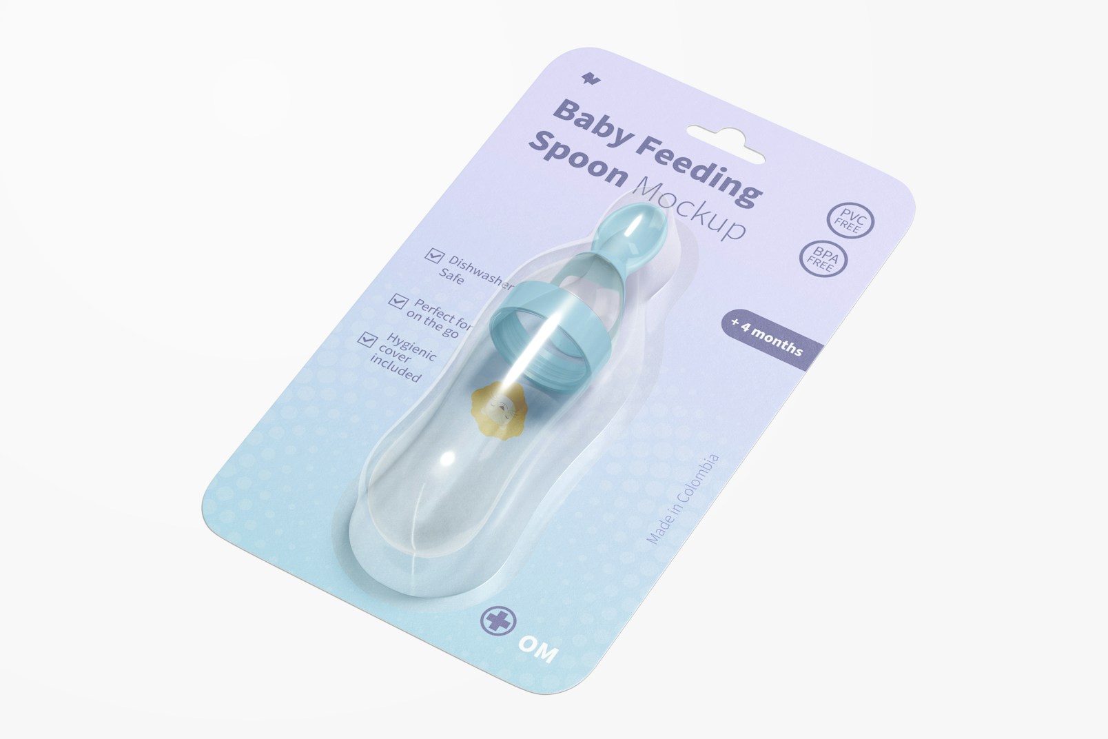 Baby Squeeze Feeding Spoon Blister Mockup