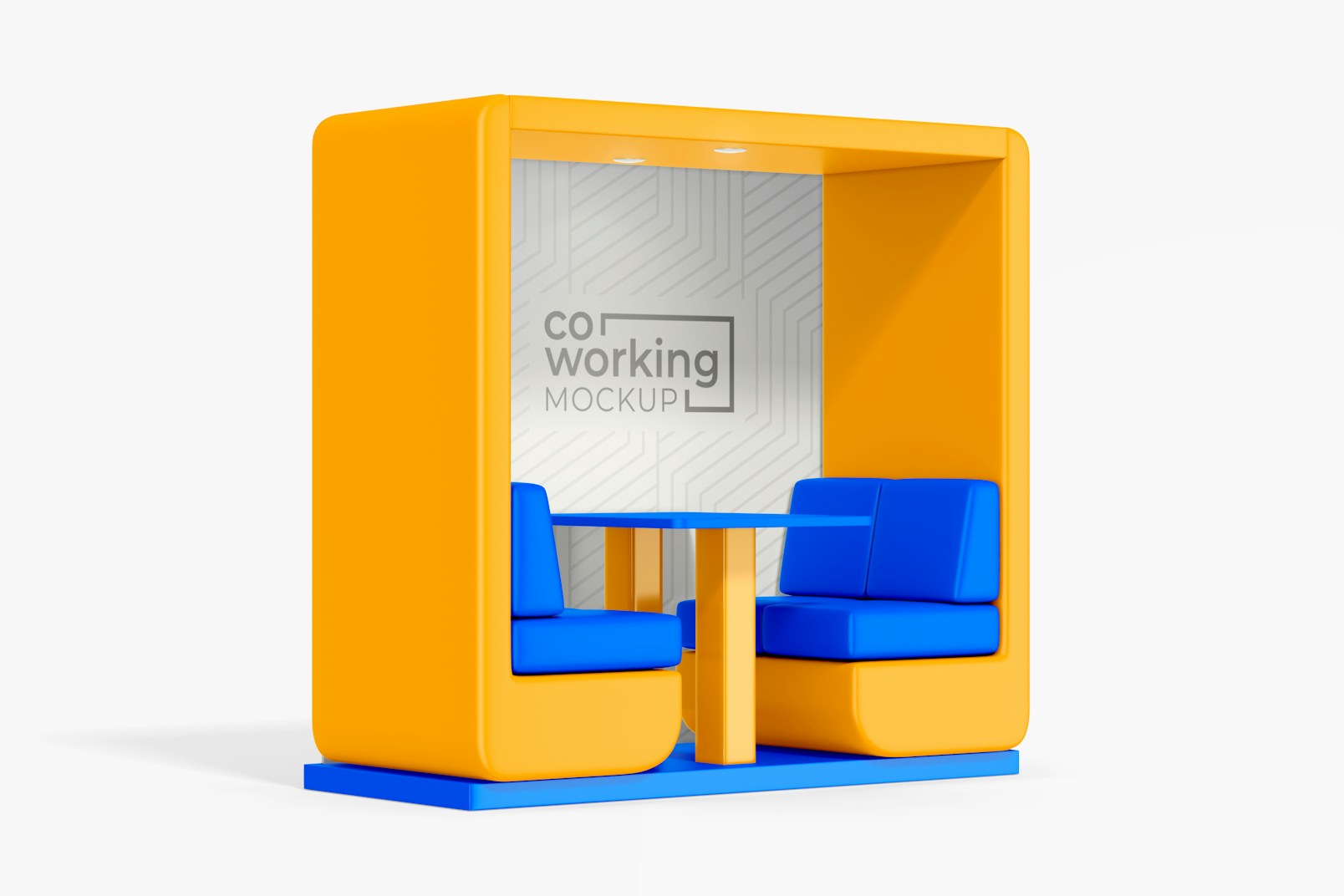 Coworking Booth Mockup, Left View