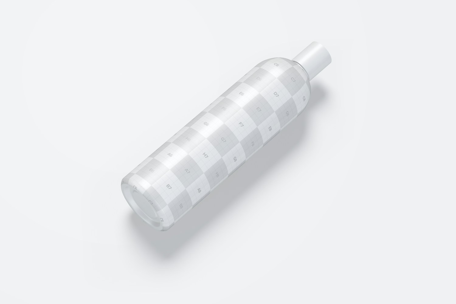 Maqueta de Botella Cosmética Cosmo de 8 oz / 240 ml con Tapa de Disco, Vista Frontal 02