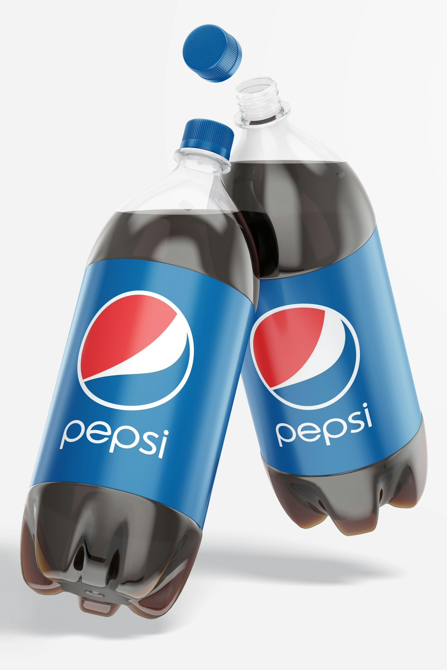 1.5L Pepsi Bottles Mockup, Falling