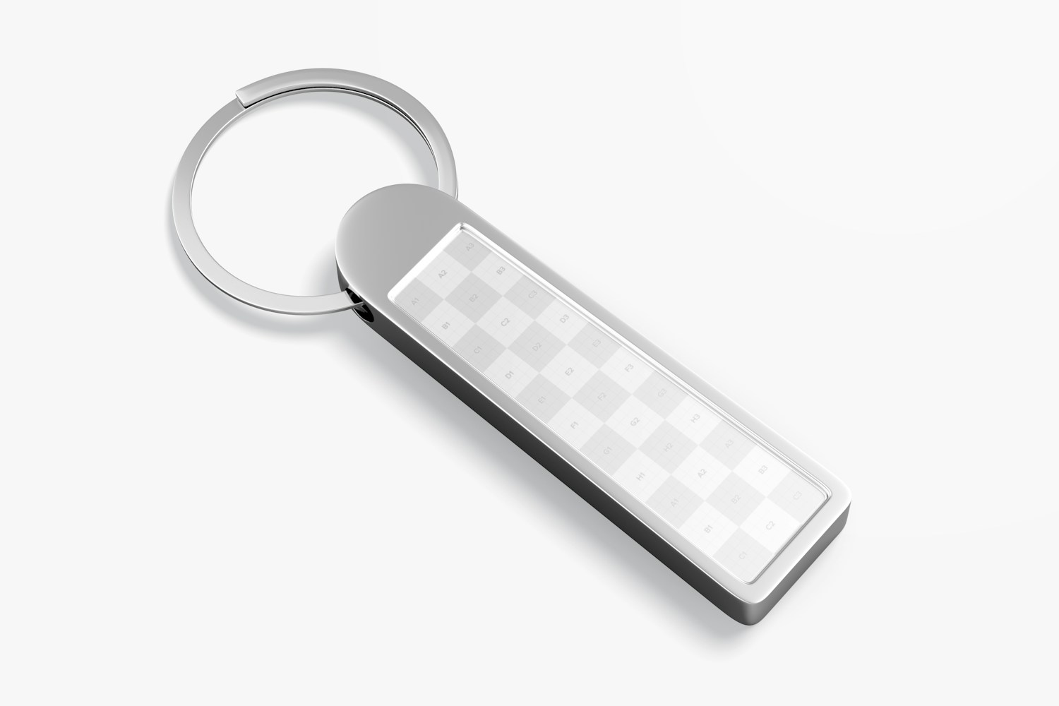 Metallic Slim Keychain Mockup