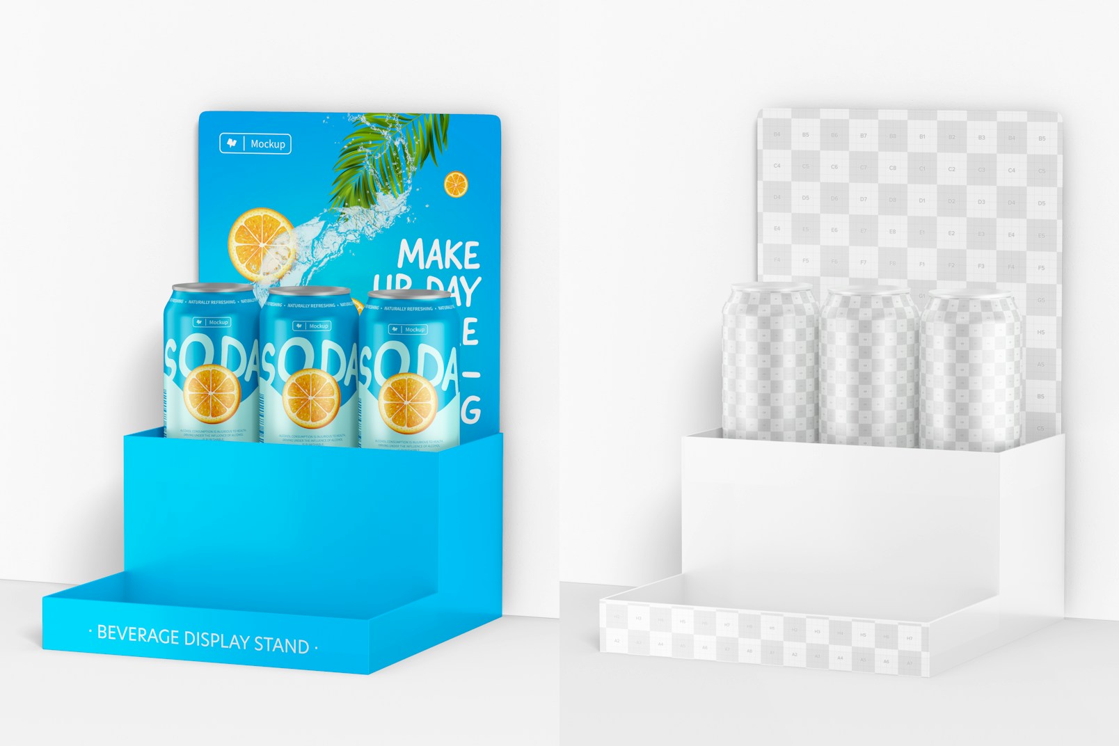 Beverage Display Stand Mockup, Right View