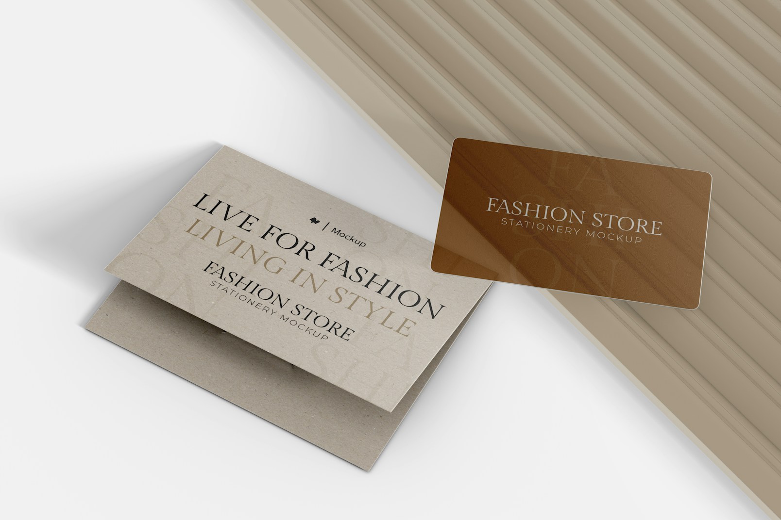Fashion Store Gift Card Mockup, Perspective