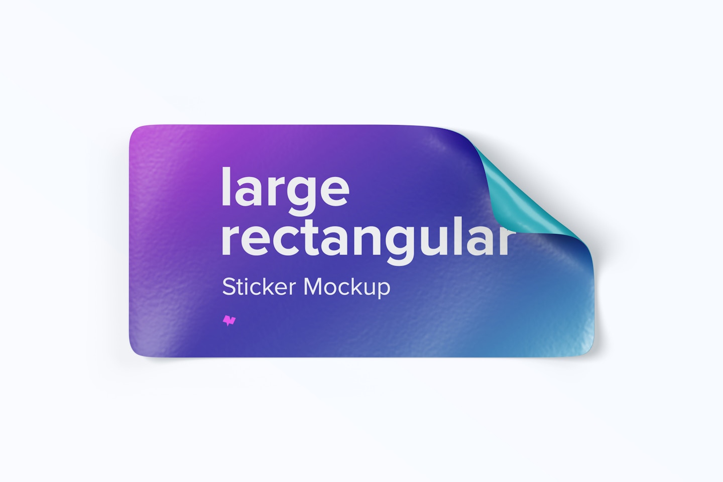 Maqueta de Sticker Rectangular Grande, Vista Superior 02