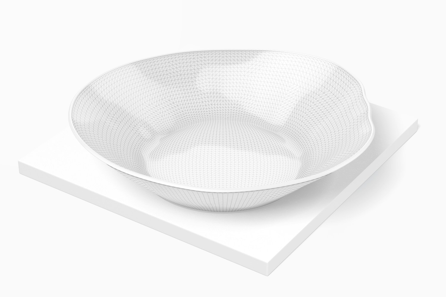 Maqueta de Plato con Forma Irregular, Vista Perspectiva Maqueta de Plato con Forma Irregular, Vista Perspectiva