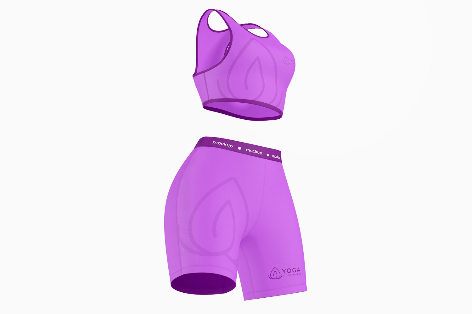 Sports Short and Bra Mockup, Left View
