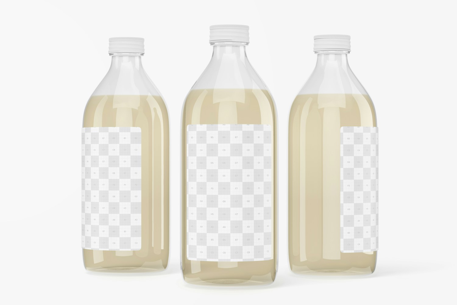Hand Soap Clear Bottles Mockup, Front View