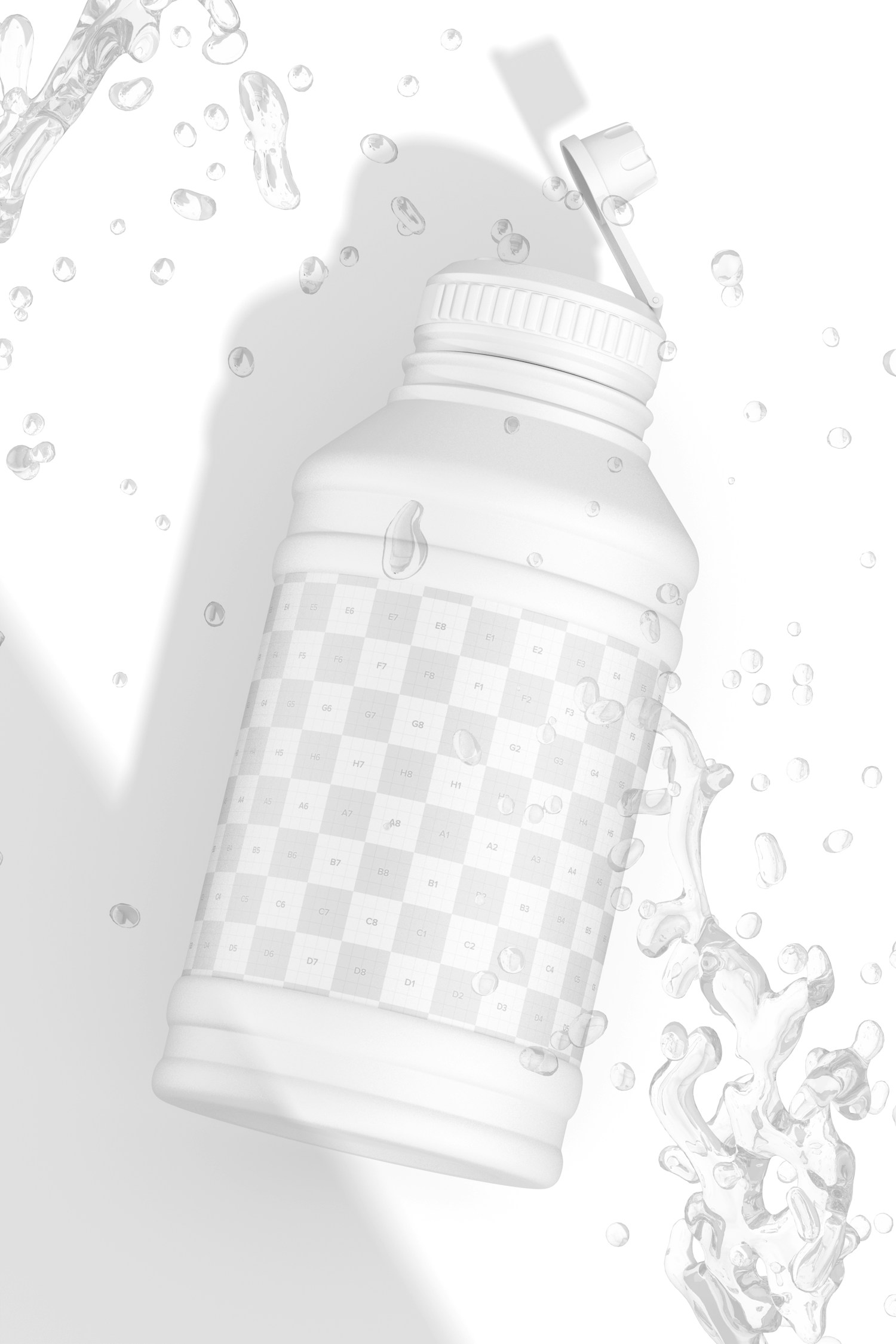 Plastic Water Bottle Mockup, Top View