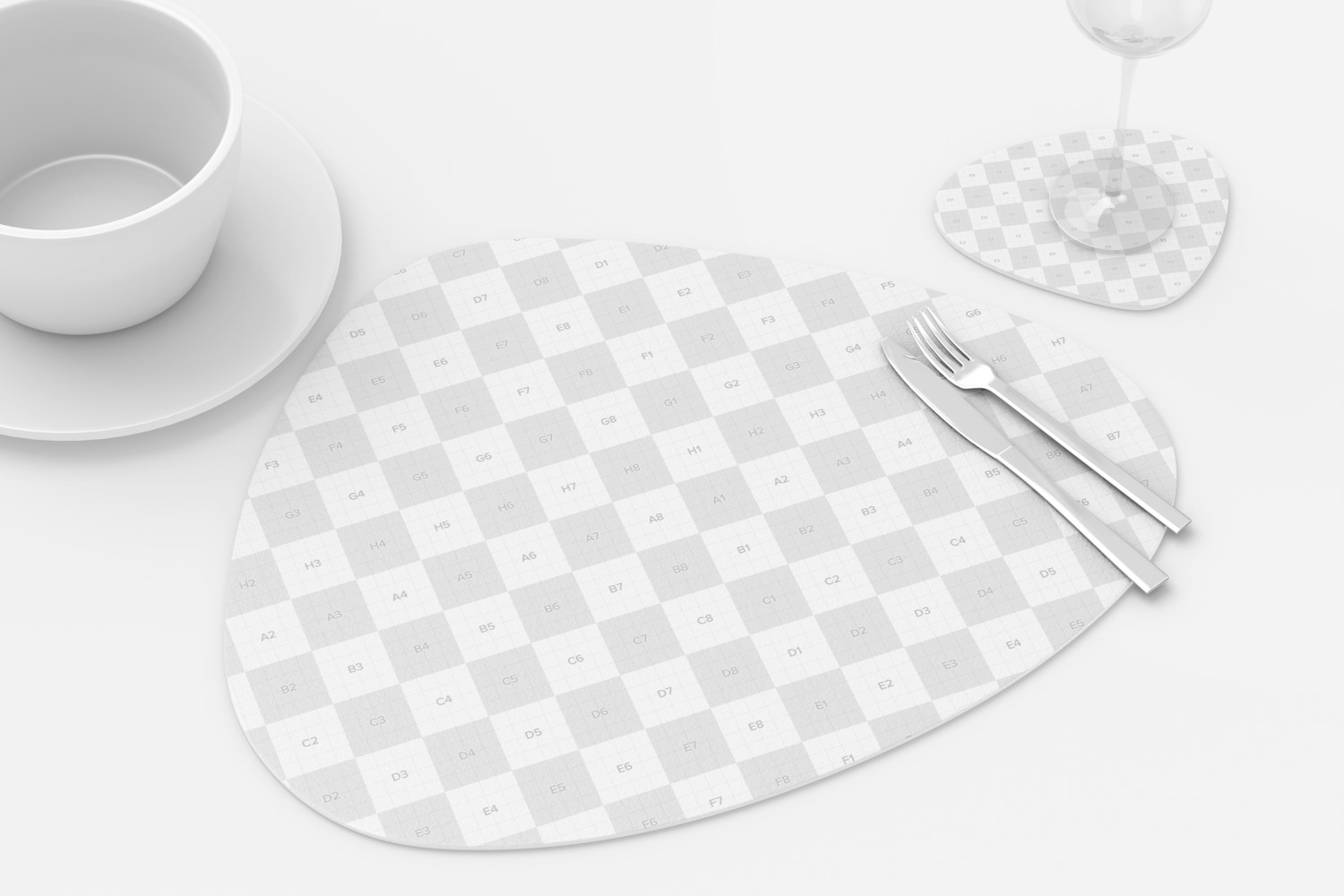 Foam Placemats Mockup, Top View