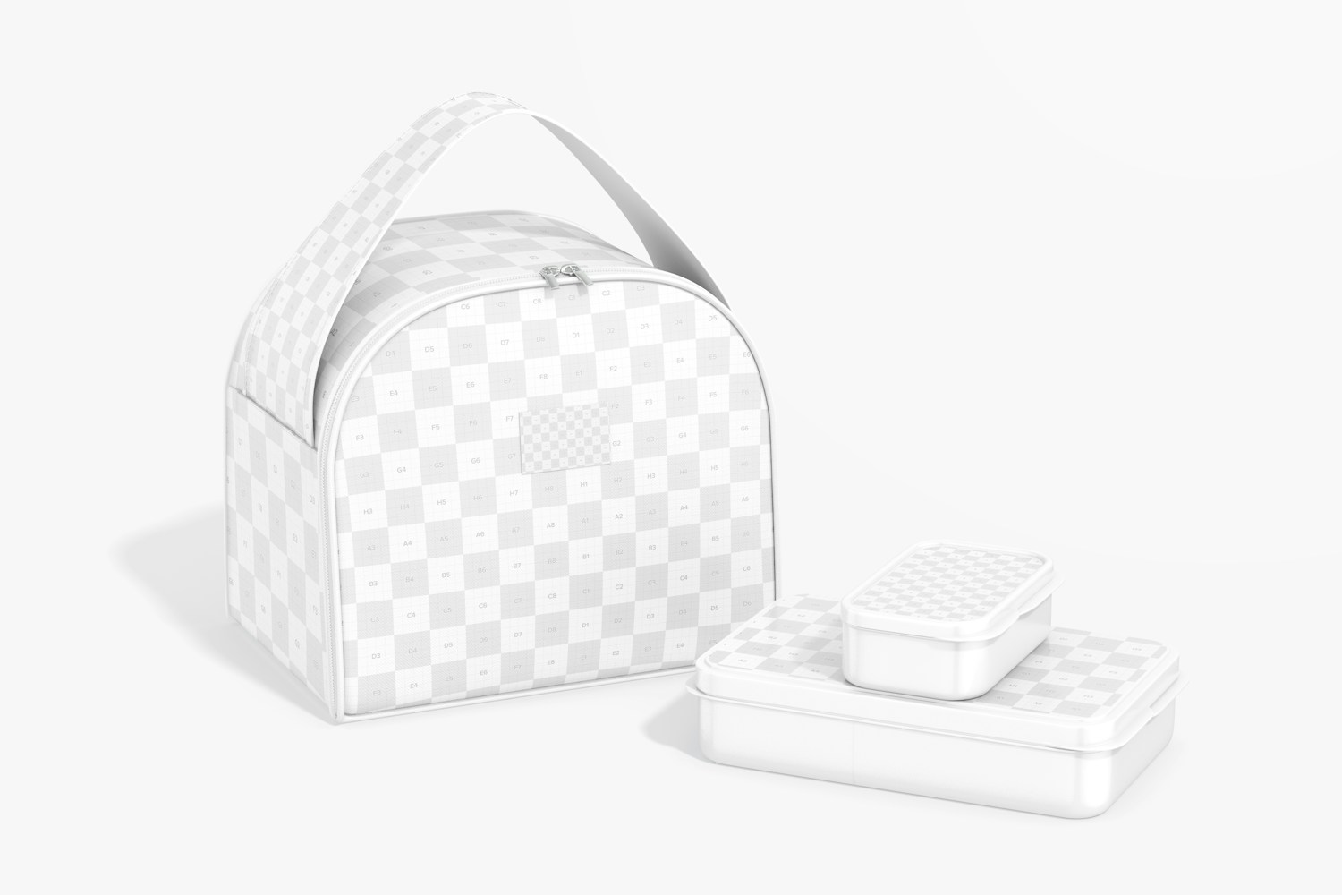 Lunch Cooler Bags with Containers Mockup Lunch Cooler Bags with Containers Mockup