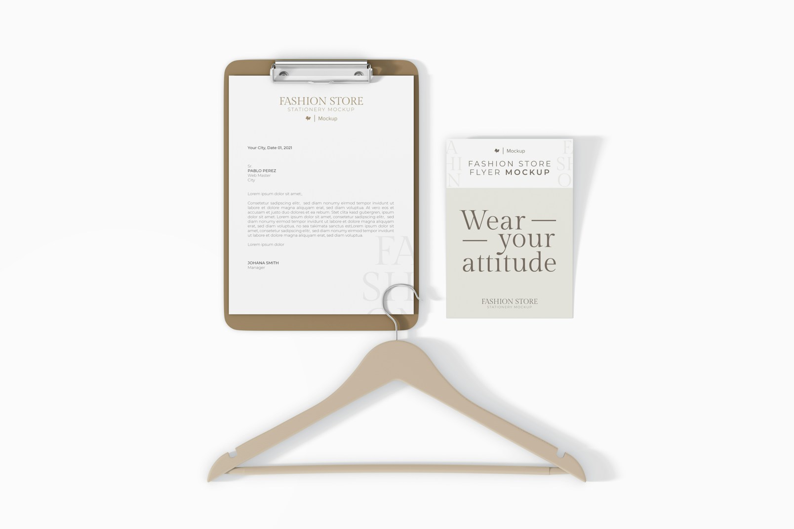 Store Clipboard Mockup, Top View