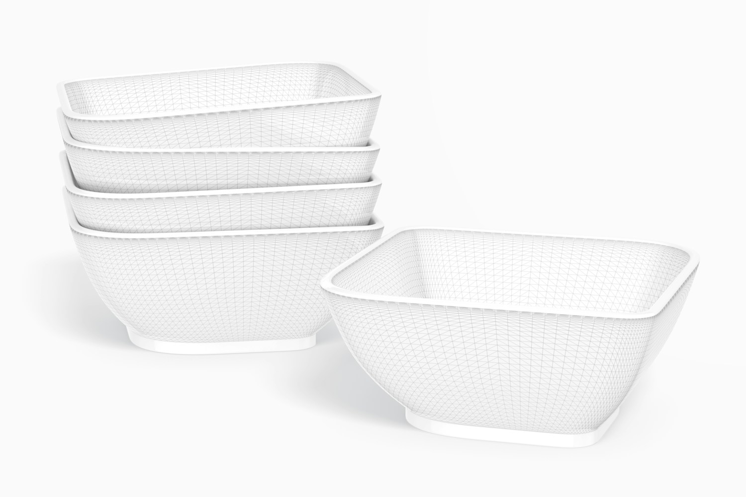 Square Dessert Bowls Mockup Square Dessert Bowls Mockup