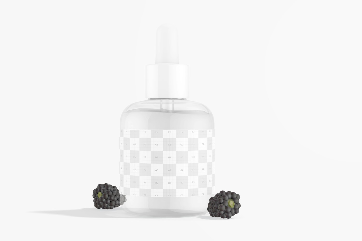 Stubby Serum Bottle with Dropper Mockup, Front View