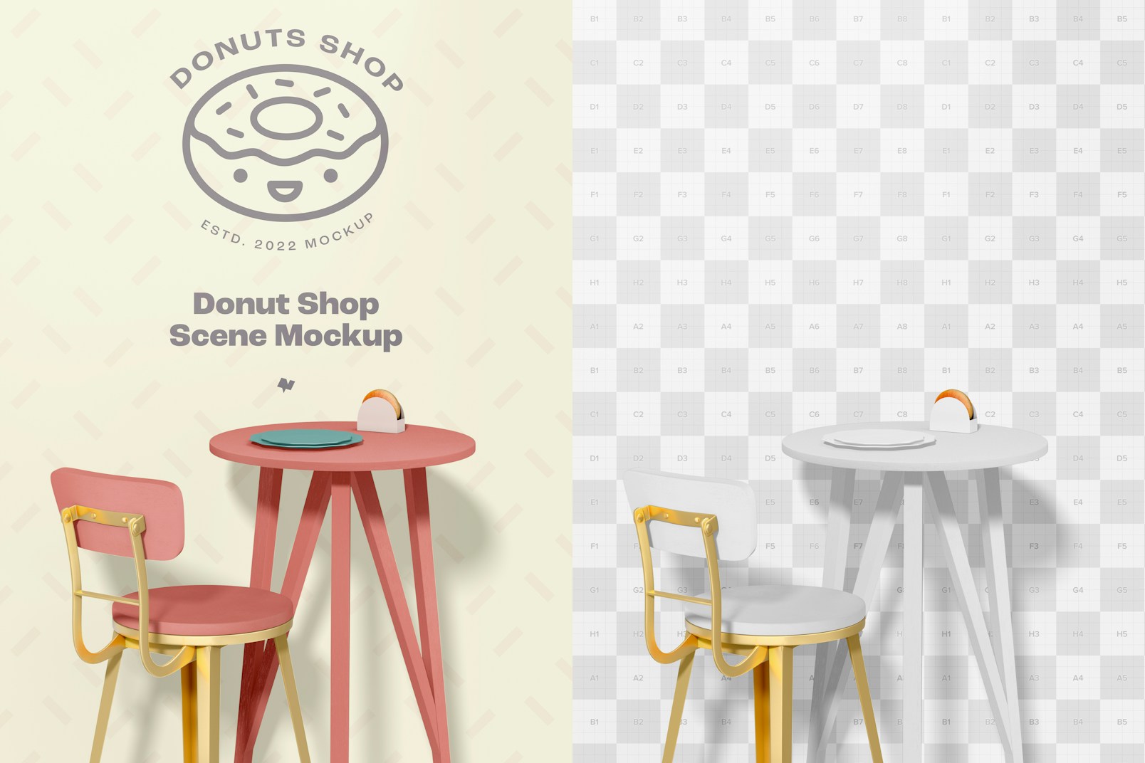 Donut Shop Scene Mockup