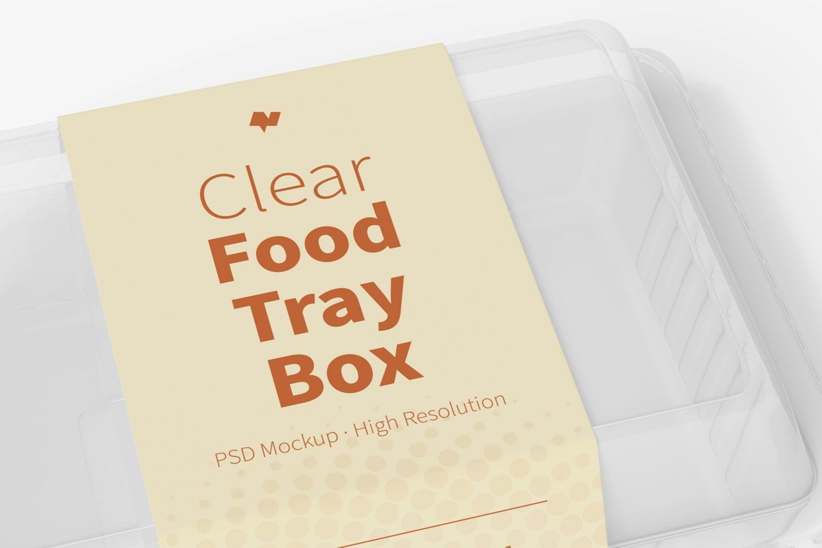 Clear Food Tray Box Mockup, Close Up