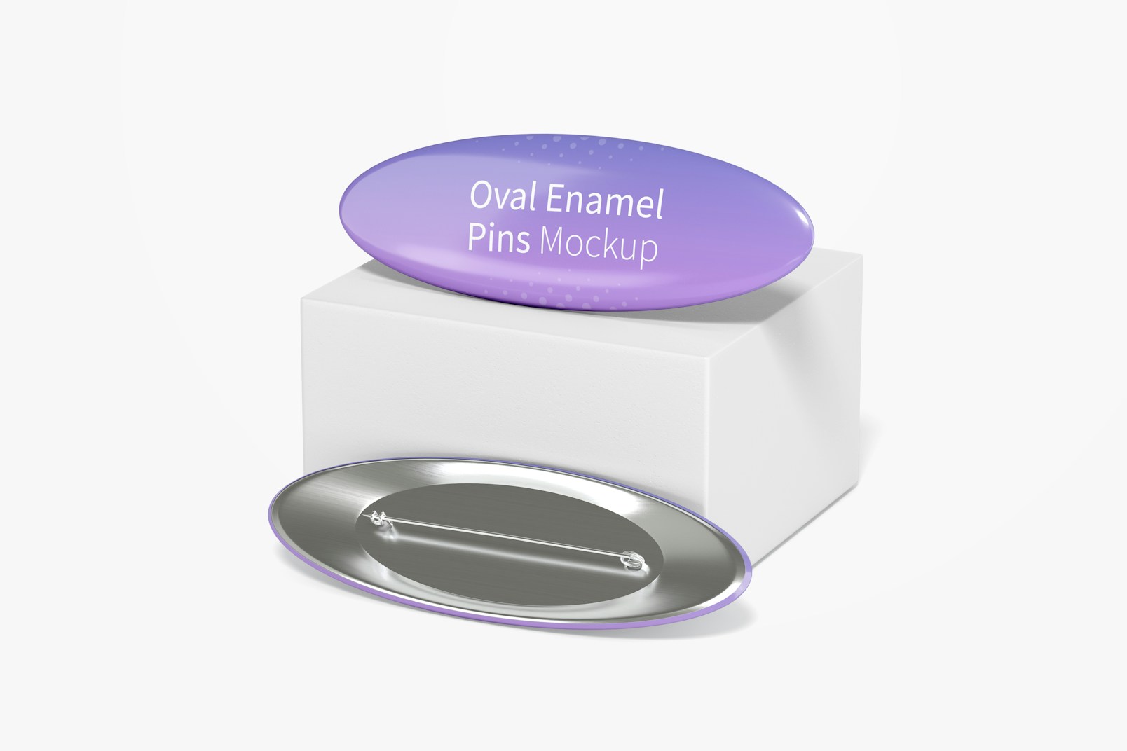 Oval Enamel Pin Mockup, Perspective