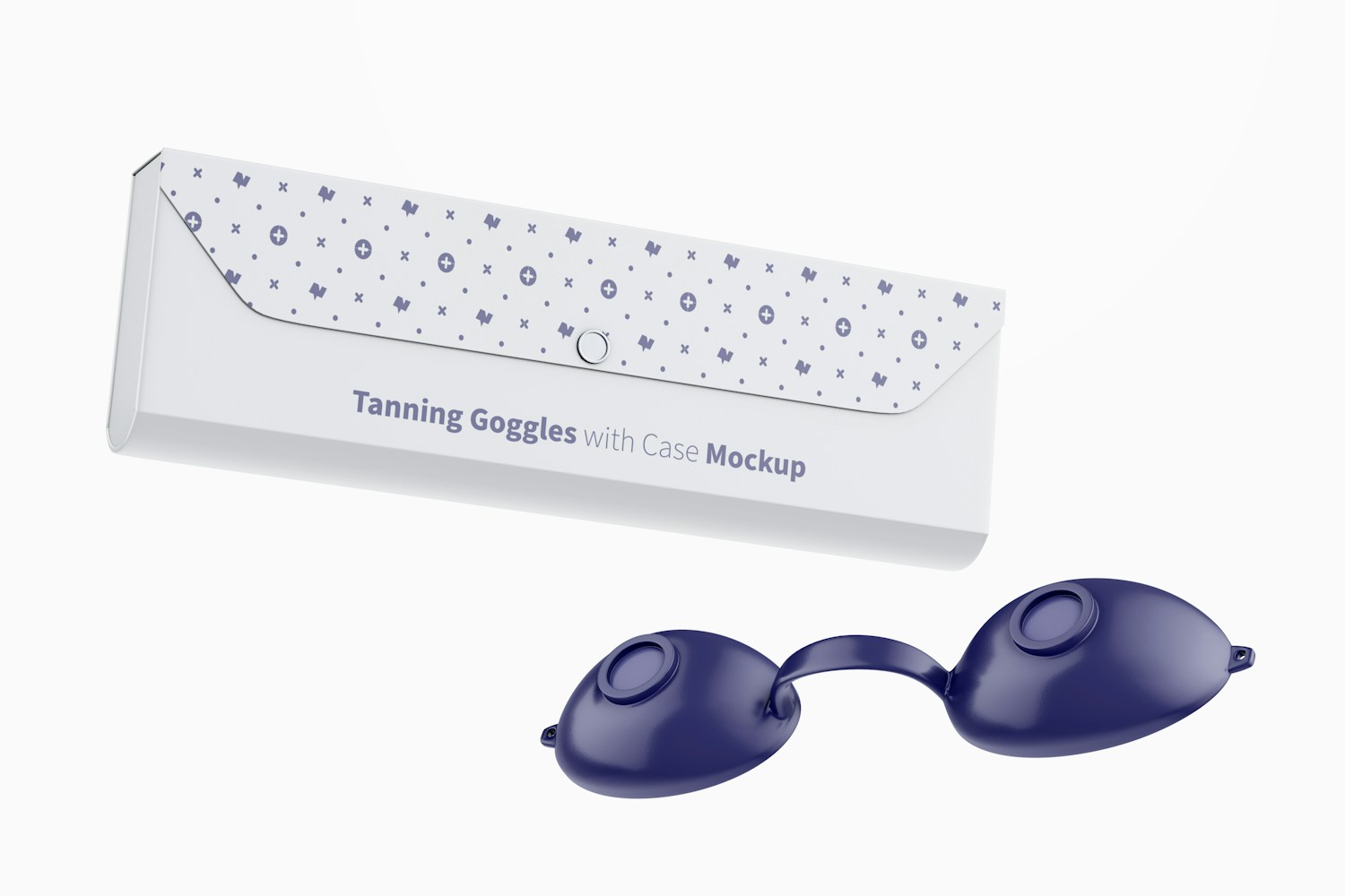 Tanning Goggles with Case Mockup, Floating
