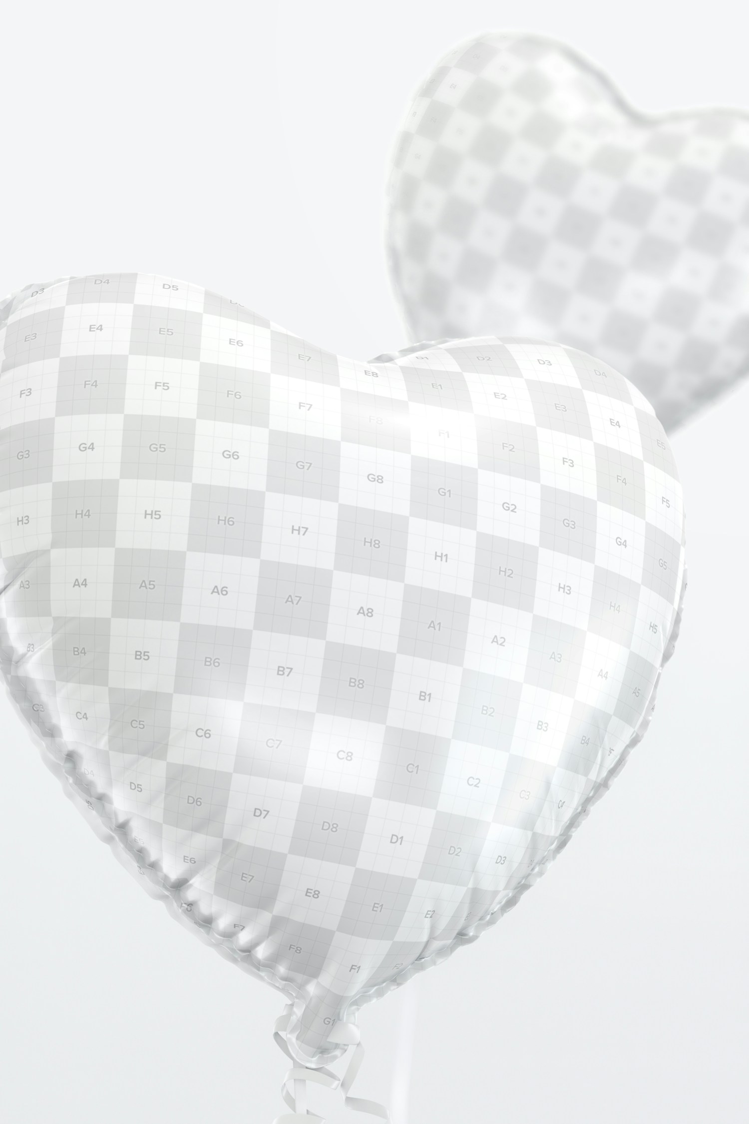Heart Shaped Foil Balloons PSD Mockup, Close Up – Original Mockups