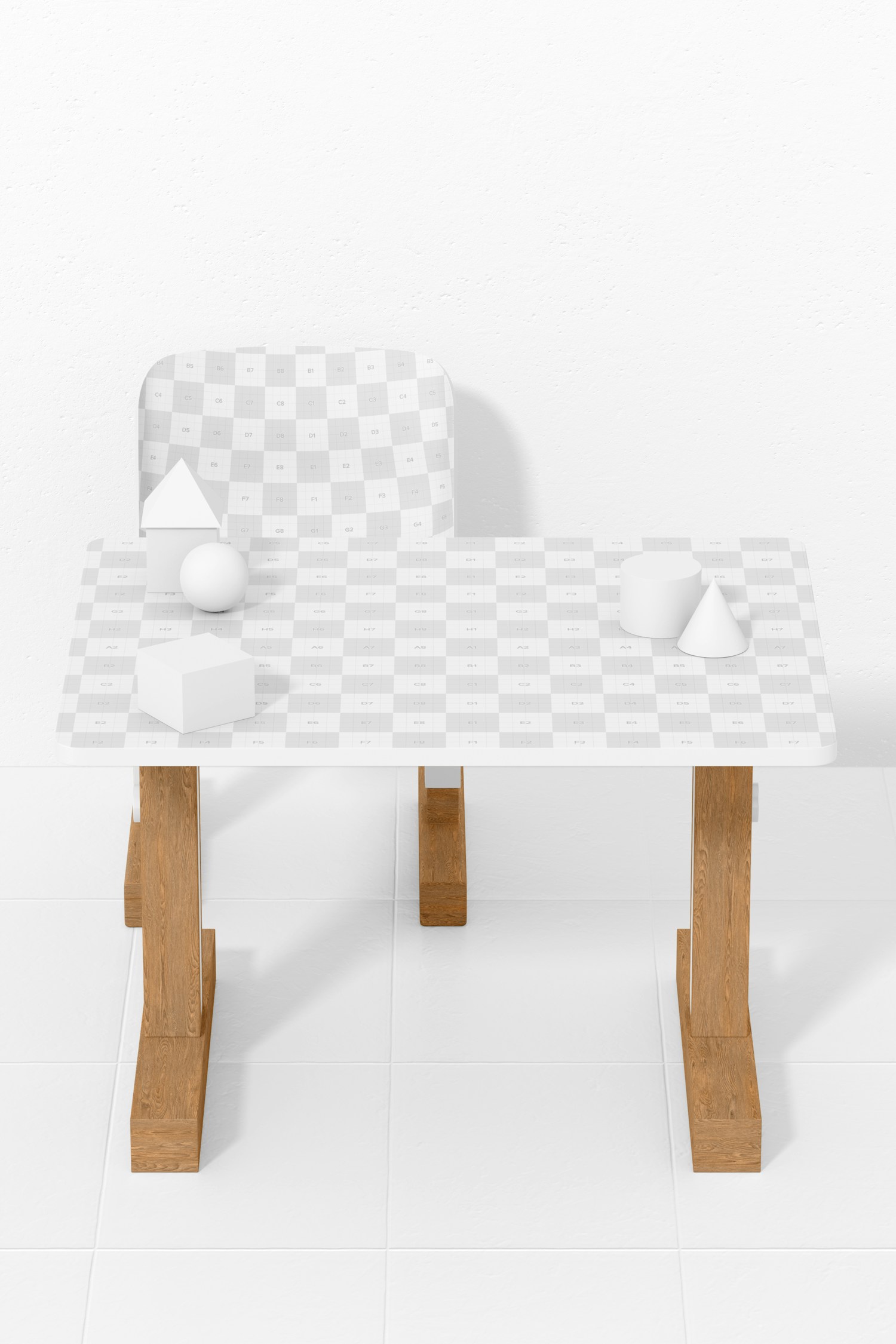 Kindergarten Table and Chair Mockup, with Toys