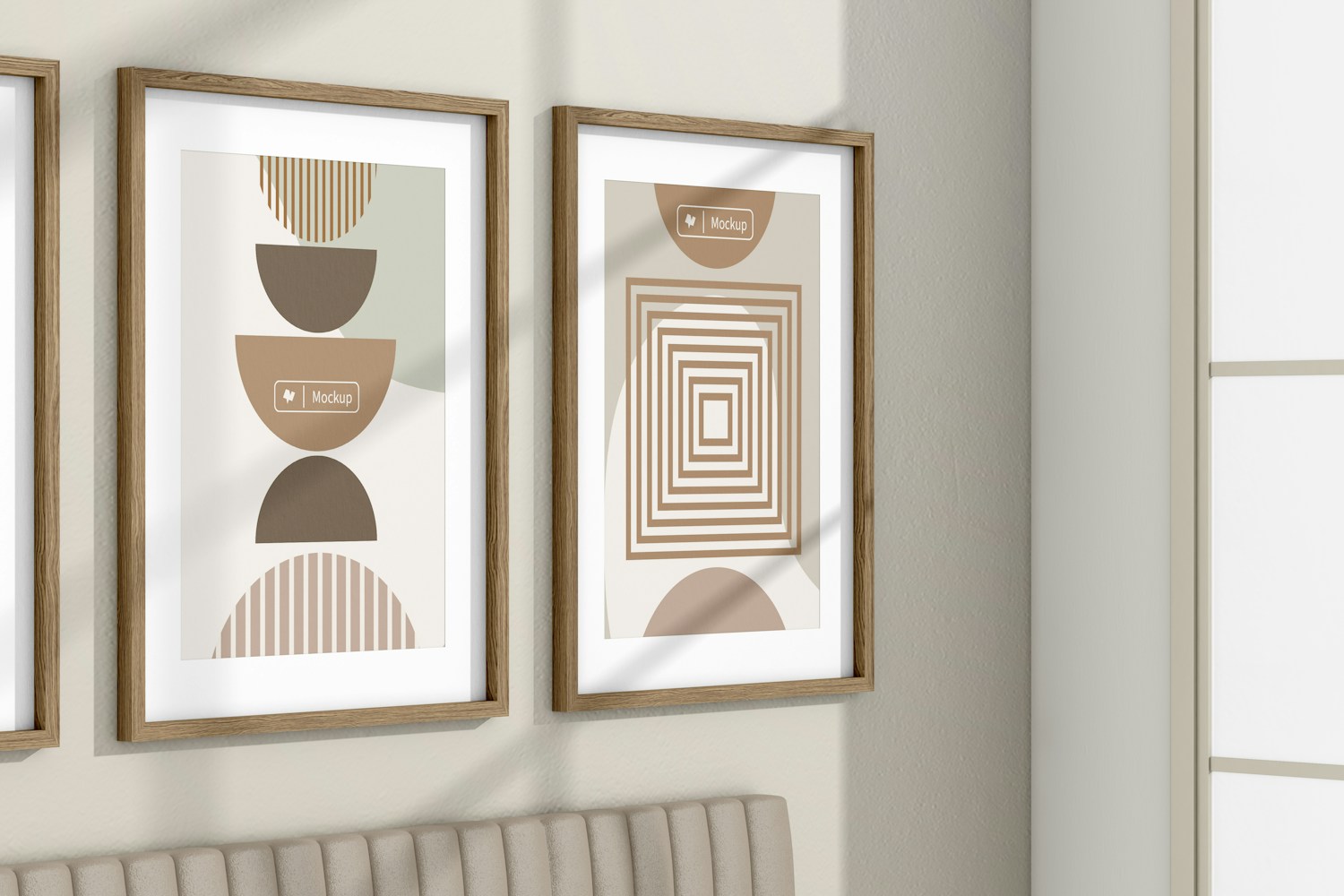 A2 Nordic Frame with Passepartout Mockup, Perspective A2 Nordic Frame with Passepartout Mockup, Perspective