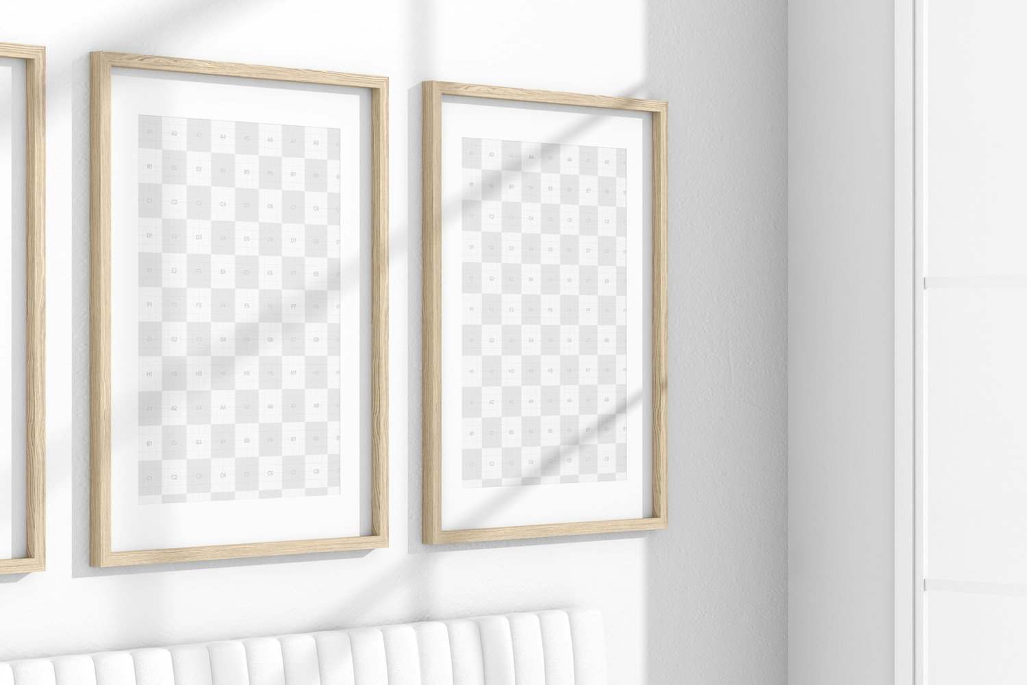 A2 Nordic Frame with Passepartout Mockup, Perspective A2 Nordic Frame with Passepartout Mockup, Perspective