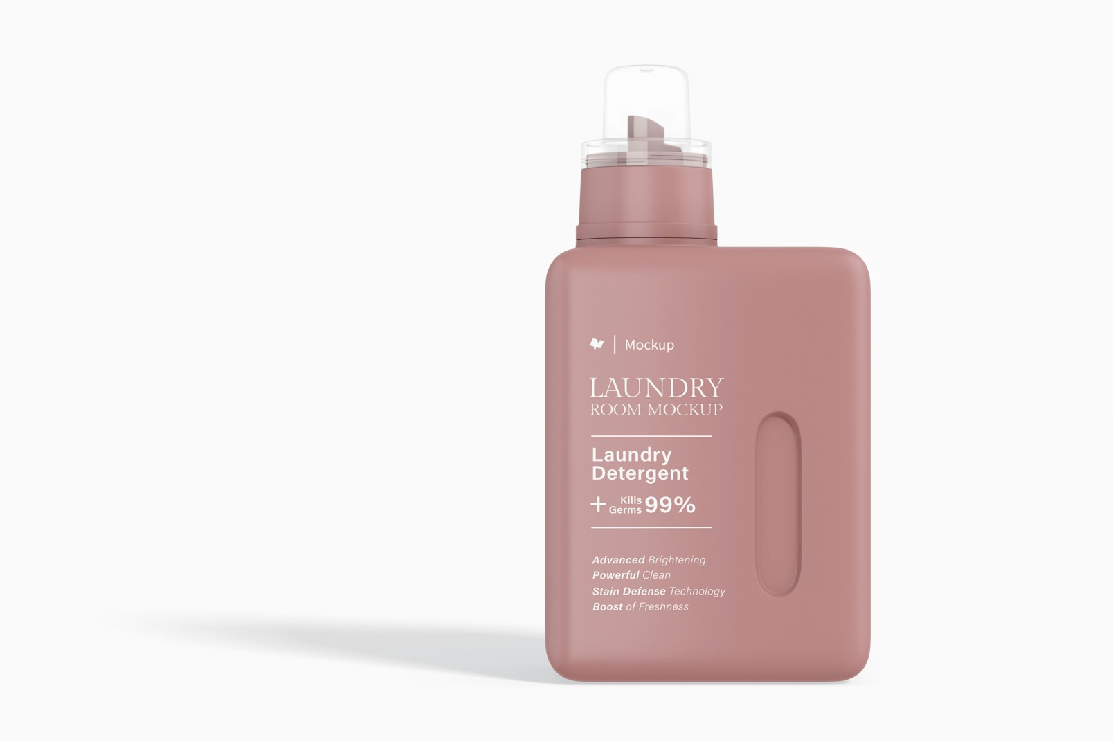 Square Laundry Bottle Mockup, Front View
