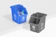 Stackable Recycling Bins Mockup, Perspective