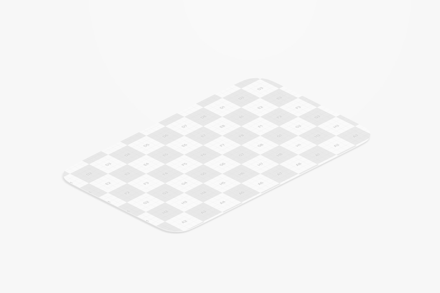 Rounded Corner Business Card Mockup, Isometric Left View