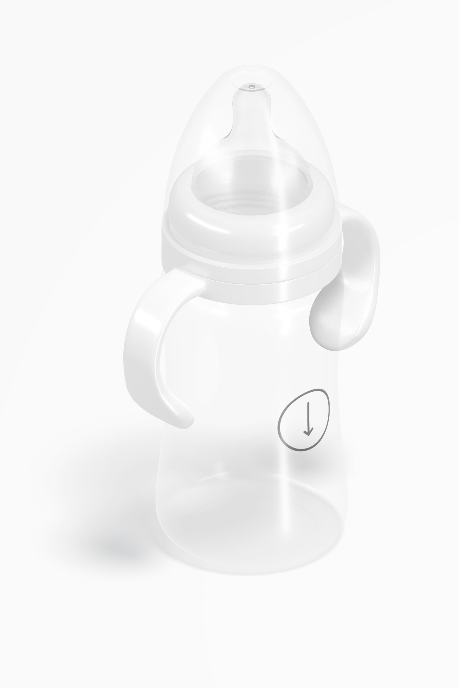 300 ml Baby Milk Bottle Mockup, Isometric View