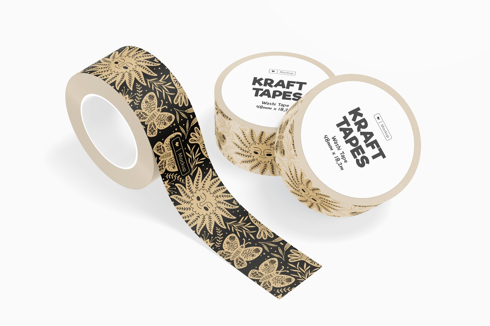 Kraft Tapes Mockup, Perspective