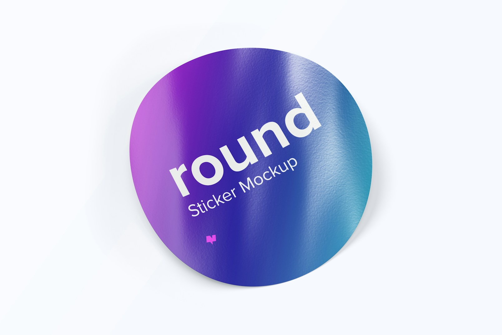 Round Sticker Mockup, Top View