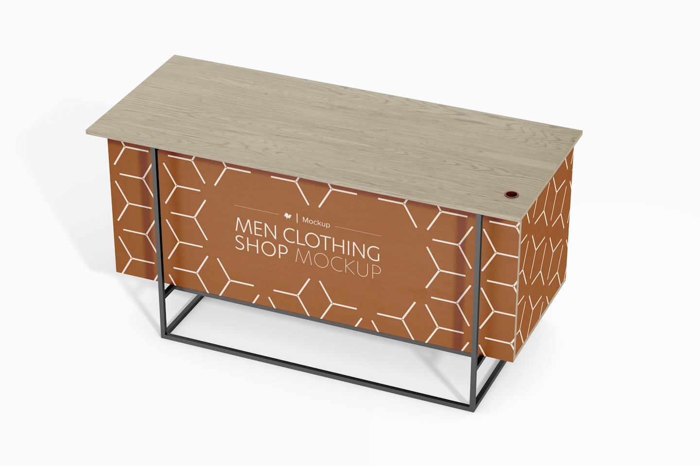 Clothes Shop Counter Mockup, Perspective