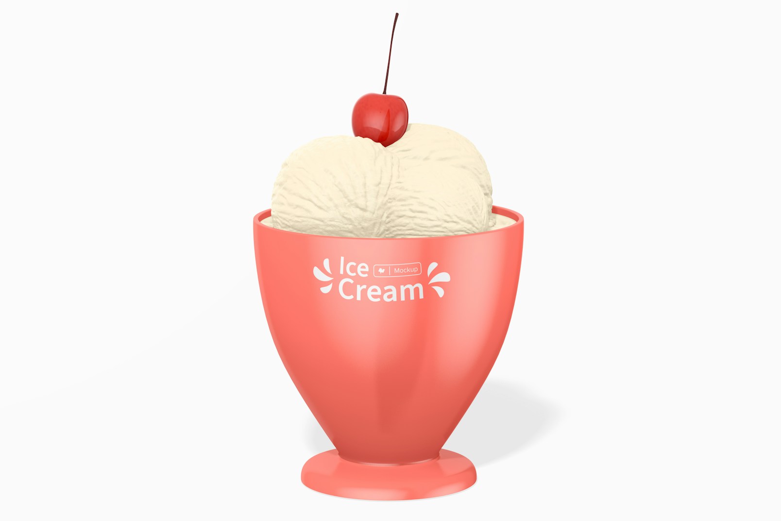 Small Ice Cream Cup Mockup, Front View